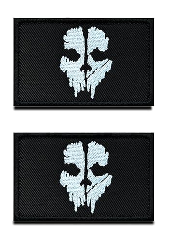 Image of 2 PCS Tactical Patch Compatible with Call of Duty Skull Patch Hook and Loop Embroidery Morale Military Applique Patch for Backpacks,Clothes,Vest,Coat,Uniforms