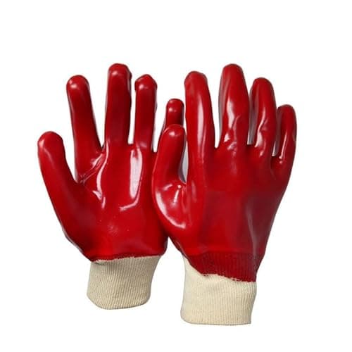 Image of A406 12 Pairs PVC Dip Knit Wrist Gloves Safety Work Builder Gardening Mechanic Size XL