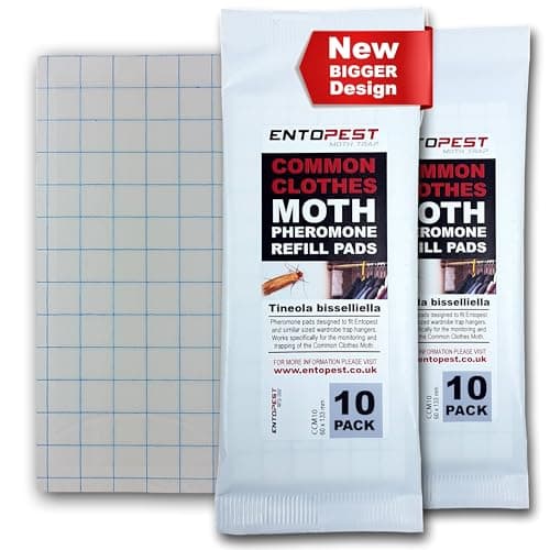 Image of 20-Pack Clothes Moth Monitoring Pads - Refill for Room & Wardrobe Hanger Units - for Detection of Tineola bisselliella
