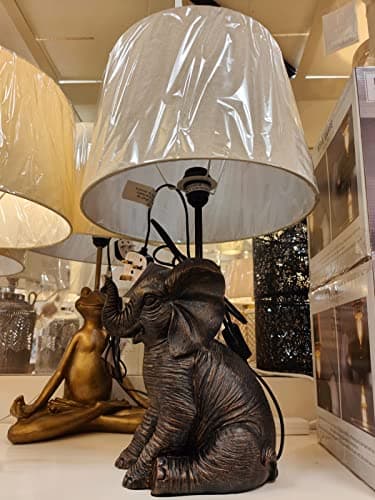 Image of Biznest Elephant Table Lamp Grey for Bedroom Living Room A Great Addition to Your Home Decor