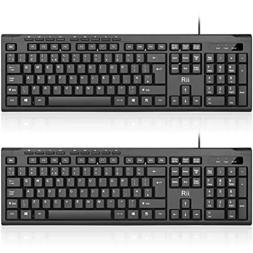 Image of RK907 USB Wired Keyboard Full Size Office Keyboard Compatible with Mac PC Tablet Windows Android UK Layout