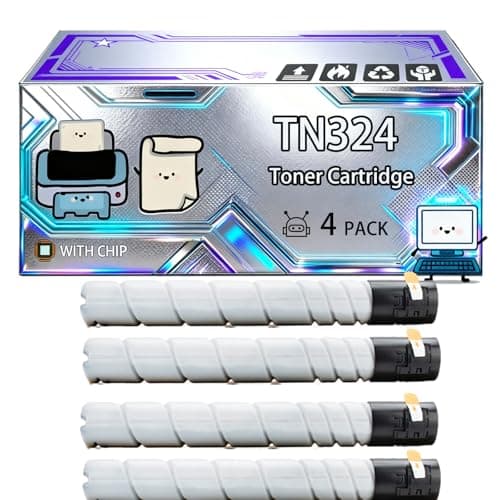 Image of Compatible for Konica Minolta TN324 Toner Cartridge Bizhub C258 C308 C368 Printer, With Chip, 23000 Page, Vibrant Colour (4 Pack Black)