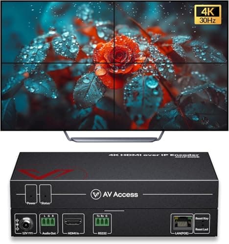Image of AV Access 4K HDMI Extender Over TCP/IP, AV Over IP Encoder with Video Wall up to 8X8, 395ft (120m), Plug & Play Without Configuration, Visual Control, Video Matrix, PoE, RS-232 (4KIP200E)