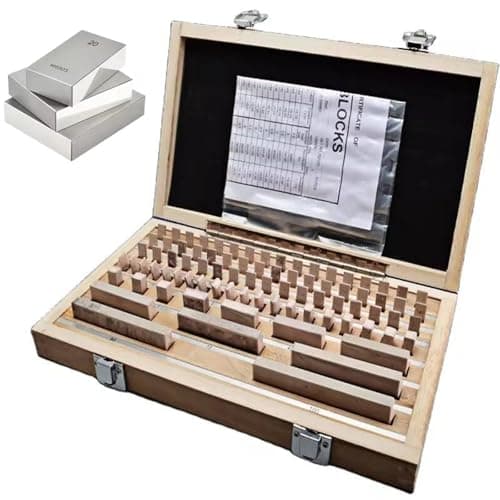 Image of High Precision Steel Slip Gauge Block Set, Metric Measurement Tool for Accurate Calibration of Calipers and Micrometers