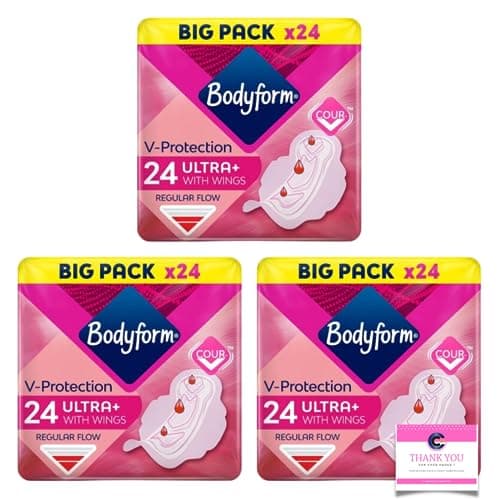 Image of Bodyform Ultra Normal Sanitary Towels with Wings 24 Per Pack, for Regular Flow - Case of 3