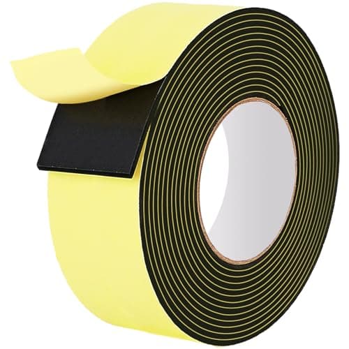 Image of Rusoz Foam Tape Self Adhesive, High Density Neoprene Weather Strip 30mm(W) x 3mm(T) x 3M(L), Edge Protection Foam Waterproof & Soundproof Barrier, Easy Peel-and-Stick for Window, Door, Car