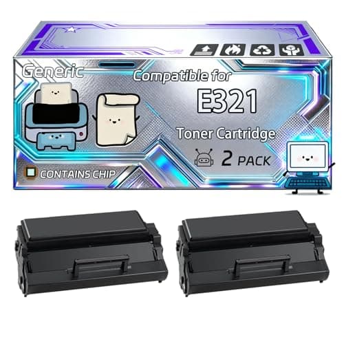 Image of E321 Toner Cartridge Compatible for Lexmark E321 E323t E323tn Optra E321 Optra E323 Optra E323n Printers, With Chip, 3000 Pages, Vibrant Colours (2-Pack Black)