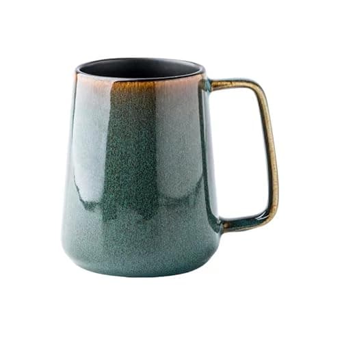 Image of KELINGO Large 24 OZ/700ml Ceramic Coffee Mugs with Golden Handle, Extra Big Jumbo Tea Cup Mug for Office and Home, Gift and Present, 700ml Green