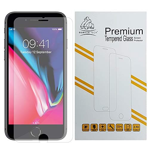 Image of Gorilla Tech Premium Screen Protector for iPhone 8 and iPhone 7, 4.7-Inch, Case Friendly, Tempered Glass Film, Invisible Shield, 9H Hardness, Ultra HD Quality