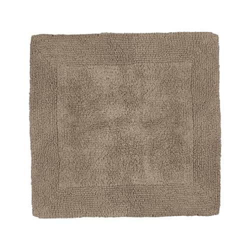 Image of Allure Heavyweight Reversible Shower Mat, 100% Cotton, Super Soft, Washable, Square Bath Mat 55 x 55cm (Mocha)