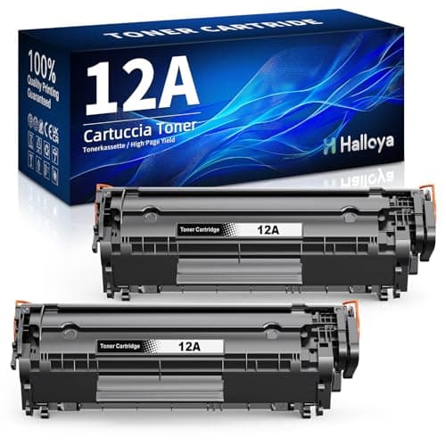 Image of Halloya 12A Toner Compatible with HP 12A Q2612A for HP Laserjet 1010 1012 1015 1018 1020 1022 1022n 1022nw 3020 3030 3050 3052 3055 M1005 M1005 M1 319 M1319f (Black, 2-Pack)