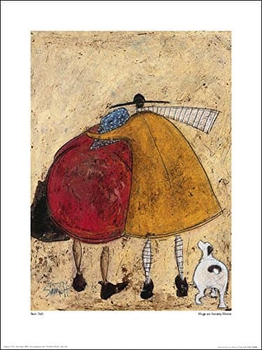 Image of The Art Group "Sam Toft hugs on The Way Home Paper Art Print, Multi-Colour, 30 x 40 x 1.3 cm