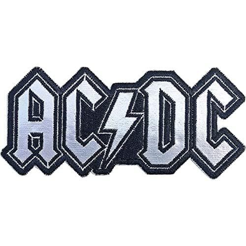 Image of AC/DC Cut-On Foil Logo Iron On Patch Black/Silver One Size