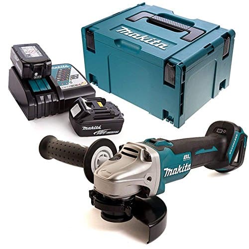 Image of Makita DGA504Z 18V Angle Grinder with 2 x 5Ah Batteries, Charger, Case