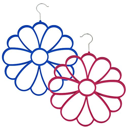 Image of Pretty Flower Scarf Holder organiser with hanger - Overall Size 30cm