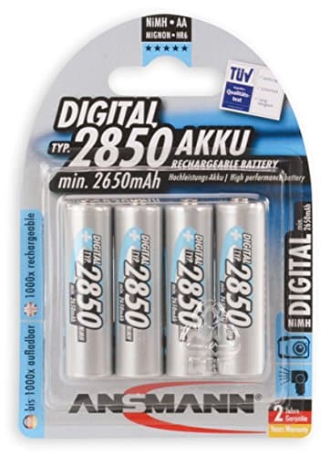 Image of Ansmann 2850mAh AA Rechargeable Batteries NiMH 3 Packs of 4 (12 Batteries)