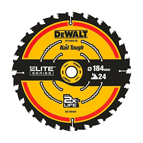 Image of DEWALT DT10302-QZ EXTREME 2nd Fix Circular Saw Blade, 184mm x 16mm x 24T