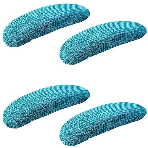 Image of XIEHUZA 2 Pair Office Chair Armrest Covers, Office Removable Arm Rest Covering, Elastic Chair Armrest Pads, Office Seat Hand Rest Protector, Arm Covers Protectors for Office Chair (Peacock Blue)