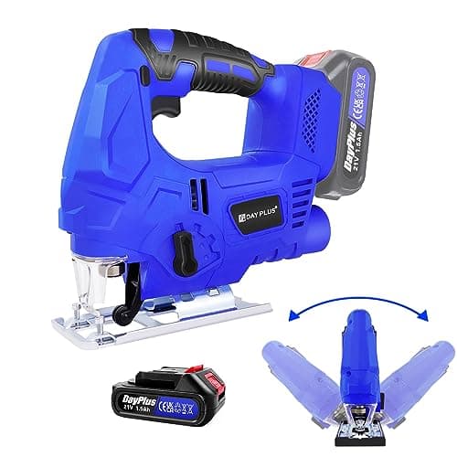 Image of Electric Jig Saws with Powerful Copper Motor, Cordless Jigsaw with 4 Orbital Settings, Adjustable Bevel Cutting, Compact Corded Cutting Saw, Laser Guide Jigsaw Variable Speed