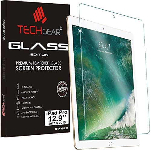 Image of TECHGEAR Screen Protector for iPad Pro 12.9" 2017/2015 - GLASS Edition Genuine Tempered Glass Screen Protector Guard Cover Compatible with Only Apple iPad Pro 12.9 Inch 2017 and 2015