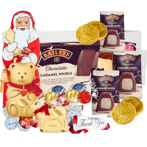 Image of Bailes Chocolate gifts - Chocolate Gifts for Adults | Assorted Dark/Milk Chocolattes Box with Linddt Chocolattes Luxury Baileys Chocolate 3d Lint Teddy, truffles Gold coin 400g