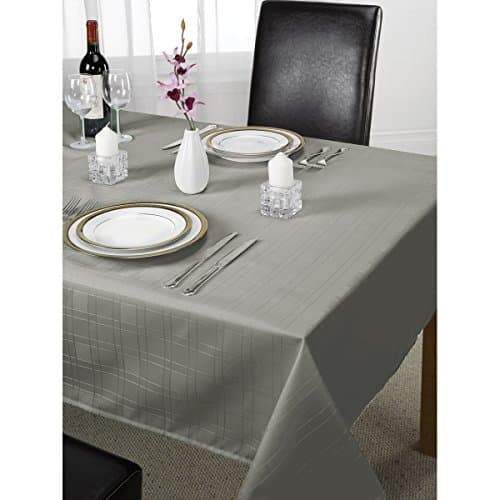 Image of Emma Barclay Chequers - Jacquard Table Cloth in Silver - 50x70 (127x178cm)