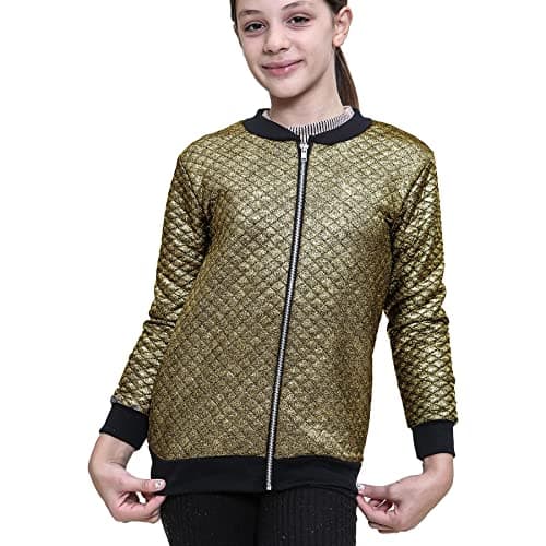 Image of Kids Girls Shiny Casual School Jacket Fashion Quilted Coat - Jacket Shiny Golden 13