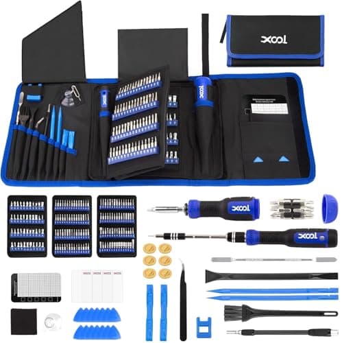 Image of XOOL 200 in 1 Precision Screwdriver Kit, Electronics Repair Tool Magnetic Driver Kit with 164 Bits, Flexible Shaft, Extension Rod for Computer, iPhone, Laptop, PC, PS4, Xbox, Nintendo