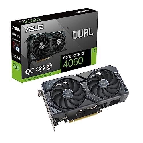 Image of ASUS Dual GeForce RTX 4060 OC Edition 8GB GDDR6 (PCIe 4.0, 8GB GDDR6, DLSS 3, HDMI 2.1a, DisplayPort 1.4a, 2.5-slot design, Axial-tech fan design, 0dB technology, and more)