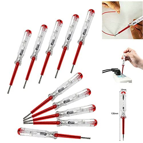 Image of ExcInter 10pcs Voltage Tester Screwdriver Mains Tester Screwdriver Voltage Pen Electrical Test Screwdriver AC Clip