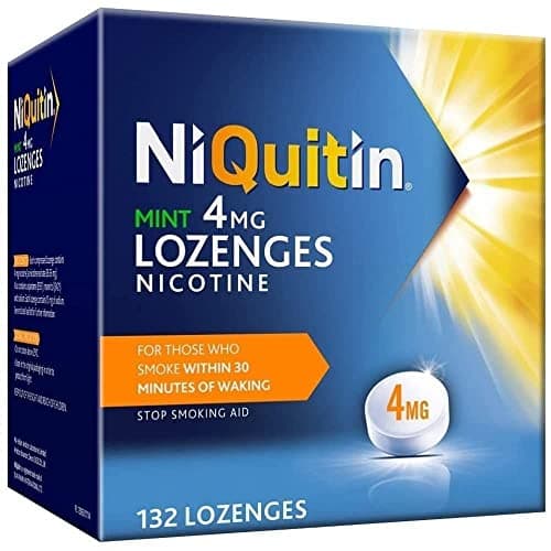 Image of NiQuitin 4mg Nicotine Lozenges - Mint Flavour (132) - Fast, Effective Craving Relief - Stop Smoking Aids for Taking at Home Or On The Go - for Help Quitting Or Reducing Smoking
