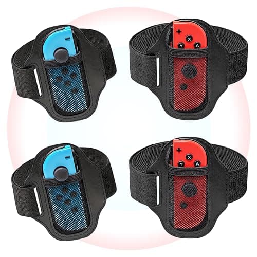 Image of [4 Pack] Leg Straps for Nintendo Switch Sports Play Soccer/Switch Ring Fit Adventure,Game Accessory Adjustable Elastic Strap for Switch OLED/Switch Controller, 2 Size Leg Band for Kids& Adults