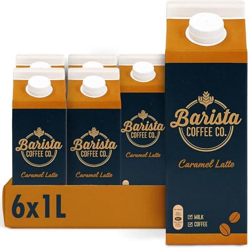 Image of Barista Coffee Co. Medium Roast Caramel Latte Iced Coffee Drink Fridge Pack, Ready To Drink, 1 Litre (Pack of 6)