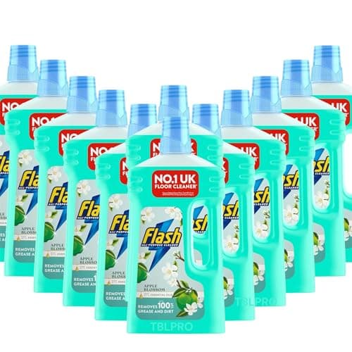 Image of Flash All Purpose Floor Cleaner Apple Blossom 1000ml (PACK OF 12) – Multi Surface Cleaning Liquid for Floors, Tiles, Kitchen & Bathroom – Fresh Fragrance Household Cleaning Solution
