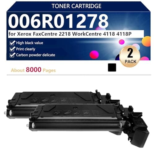 Image of 006R01278 Toner Cartridge Replacement for Xerox FaxCentre 2218 WorkCentre 4118 4118P Printers, 8000 Pages,Black-2 pack