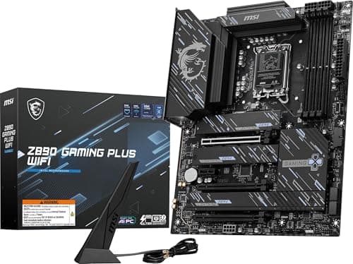 Image of MSI Z890 Gaming Plus WiFi Gaming Motherboard (Compatible with Intel Core Ultra Series 2, LGA 1851, DDR5, PCIe 5.0, M.2, SATA, 5Gbps LAN, USB Type-C, Wi-Fi 7, Bluetooth 5.4,
