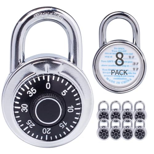 Image of XanHen Standard Dial Combination Lock, with Different Combinations, Red Turnplate, Preset Three Digit Combination Lock for Keyless Convenience Ideal for School Gym Sports Locker Case Toolbox