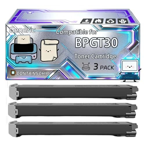 Image of BPGT30 Toner Cartridge Compatible for Sharp BP-30C25 Printers, With Chip, 20000 Pages, Vibrant Colours (3 Pack Black)