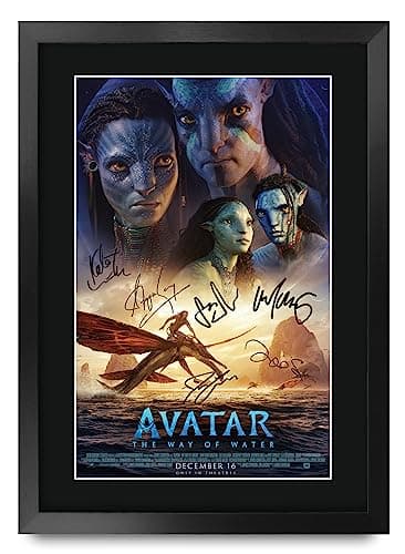 Image of HWC Trading FR A3 Avatar 2 Way of the Water Gifts Printed Poster Signed Autograph Picture for Movie Memorabilia Fans - A3 Framed