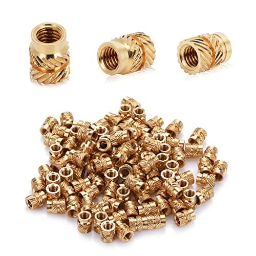 Image of 100 Pcs M3 Threaded Insert M3 Heat Set Inserts 3D Printing Brass Nuts Knurled Twill Thread Nut Inserts for Loptop Automotive Plastic Shells