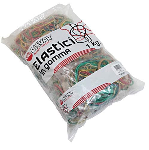 Image of Alevar Office Rubber Bands Assorted Sizes and Colours Pack of 10 Bags of 100 g, Total 1 kg
