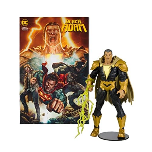 Image of McFarlane Toys, 7-Inch DC Direct Black Adam Action Figure with 22 Moving Parts, Collectible DC Black Adam Comic Figure with Unique Collectible Character Card and Comic Book – Ages 12+
