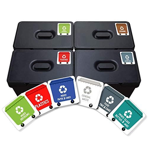 Image of 6 Stickers for Recycling. Adhesive Vinyl Pack 6 Labels 4.8 x 4.8 cm.