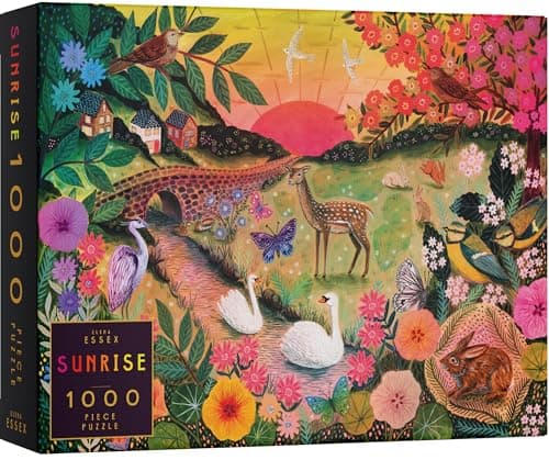 Image of Elena Essex Jigsaw Puzzles for Adults 1000 - Sunrise, Jigsaws, Jigsaw Puzzle, Jigsaw 1000 Pieces, Countryside Nature Flower Tree Landscape Puzzle, Size 70x50cm