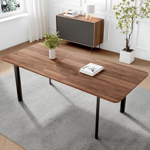 Image of JIEXI Dining Table with 4-8 Chairs Set, Extendable Dining Set, Modern, Stylish MDF Panels, Dining Table for the Living Room (160-200cm walnut table)