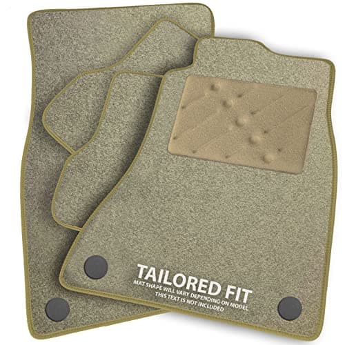 Image of Car Mats FOR Lexus RX 300 / RX400 2004-2009 Beige Carpet & Beige Ribbed Trim & Beige Rectangle Heel Pad [SAPP-393]