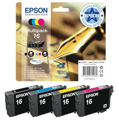 Image of Epson 16 Pen & Crossword Genuine Multipack, 4-colours Ink Cartridges, DURABrite Ultra Ink