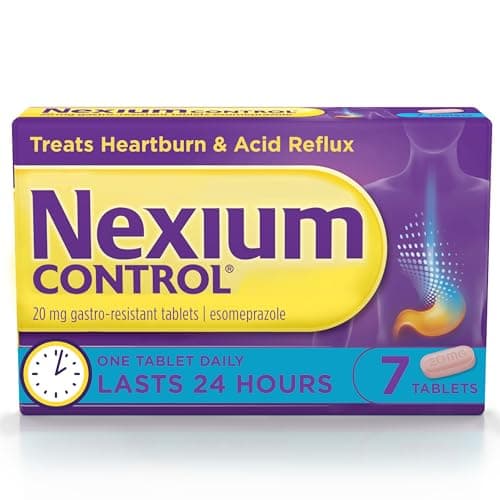 Image of Nexium Control Heartburn & Indigestion Tablets for Acid Reflux Relief, Gastro-Resistant Esomeprazole Tablets, 20mg, 7 Count