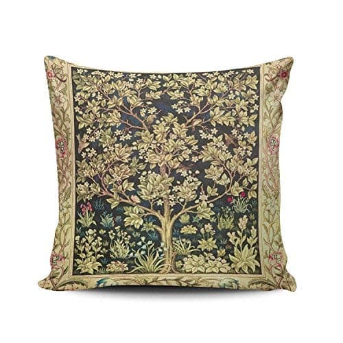 Image of WSMBDXHJ William Morris Tree of Life Cushion Covers 50cm x 50cm Throw Pillow Covers Case for Living Room Sofa Cushions