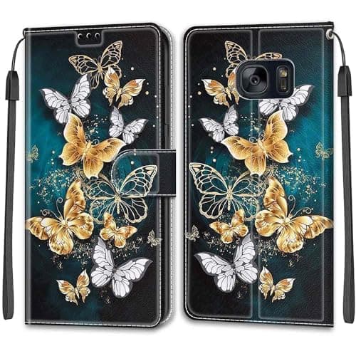 Image of for Samsung Galaxy S7 Case, Premium PU Leather Flip Wallet Case Shockproof Protective Phone Case for Samsung Galaxy S7
